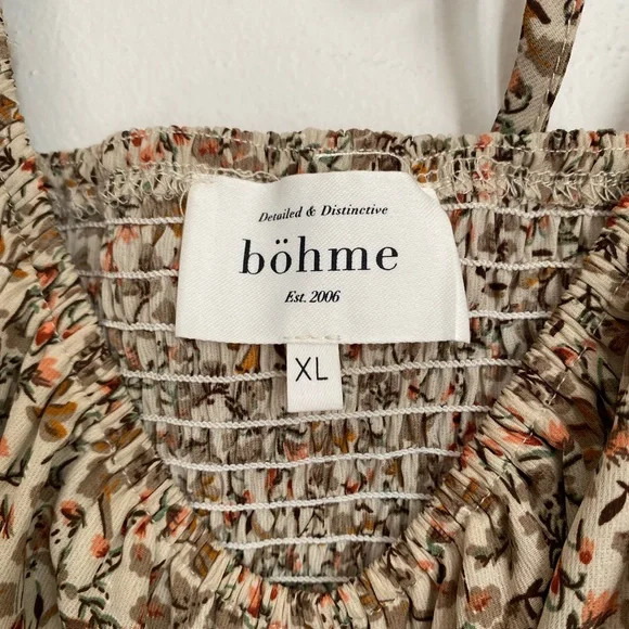 Bohme Brown Smocked Puff Sleeve Sundress - Picture 4 of 6